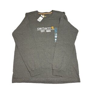 NWT Men's Carhartt Long Sleeve Workwear Crewneck  T-Shirt Gray XL